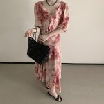 夏季新款小众气质百搭晕染高级感长款仙女连衣裙女